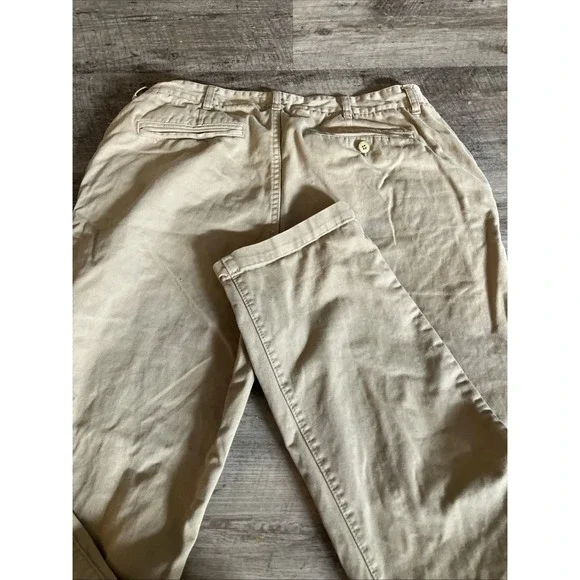 Taylor Stitch The Foundation Democratic Pants Organic Khaki Chino 34 READ Hole - Picture 12 of 13